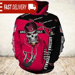 Arizona Cardinals Skull of Death Halloween Hoodie NFL Gifts - available at - sportfansshop.com