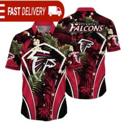 Atlanta Falcons NFL Flower Tropical Hawaiian Shirt - available at - sportfansshop.com