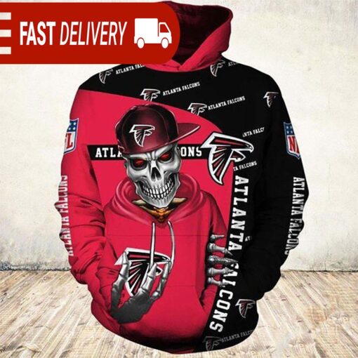 Atlanta Falcons Skull of Death Halloween Hoodie NFL Gifts - available at - sportfansshop.com