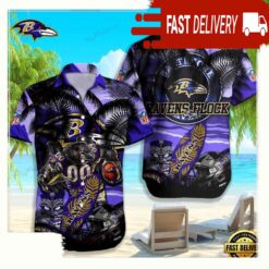 Baltimore Ravens NFL Summer Hawaiian Shirt - available at - sportfansshop.com