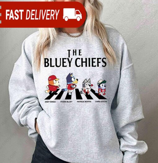 Bluey Chiefs Abbey Road Kansas City NFL Shirt - available at - sportfansshop.com