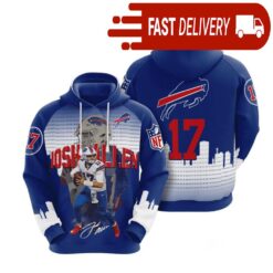 Buffalo Bills Josh Allen Number 17 NFL Hoodie Gifts for Fans - available at - sportfansshop.com