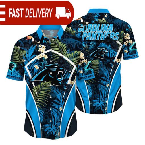 Carolina Panthers NFL Flower Tropical Hawaiian Shirt - available at - sportfansshop.com