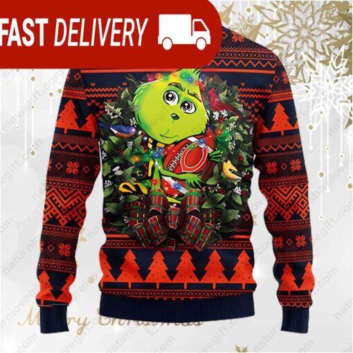 Chicago Bears Grinch Hug Football NFL Ugly Christmas Sweater - available at - sportfansshop.com