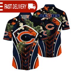 Chicago Bears NFL Flower Tropical Hawaiian Shirt - available at - sportfansshop.com