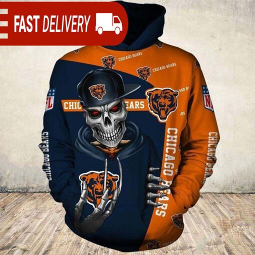 Chicago Bears Skull of Death Halloween Hoodie NFL Gifts - available at - sportfansshop.com