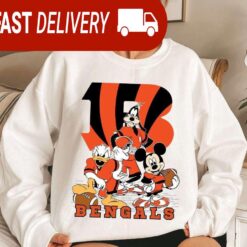 Cincinnati Bengals Mickey Goofy Donald Disney NFL Sweatshirt Gifts for Fans - available at - sportfansshop.com