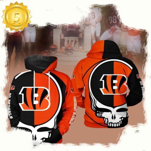 Cincinnati Bengals NFL Grateful Dead Band 3D Print Hoodie - available at - sportfansshop.com