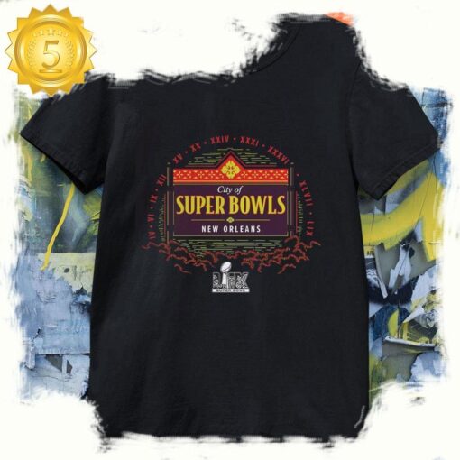 City of Super Bowl LIX NFL New Orleans Black T Shirt - available at - sportfansshop.com