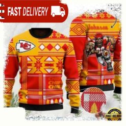 Custom Name And Logo Kansas City Chiefs NFL Christmas Ugly Sweater - available at - sportfansshop.com