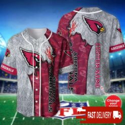 Custom Name Arizona Cardinals Baseball Jersey Shirt NFL Gifts for Fans - available at - sportfansshop.com