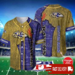 Custom Name Baltimore Ravens Baseball Jersey Shirt NFL Gifts for Fans - available at - sportfansshop.com