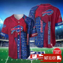 Custom Name Buffalo Bills Baseball Jersey Shirt NFL Gifts for Fans - available at - sportfansshop.com