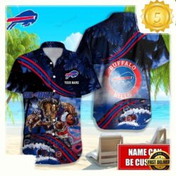 Custom Name Buffalo Bills NFL Mascot Hawaiian Shirt - available at - sportfansshop.com