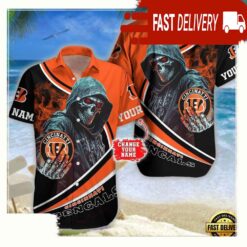 Custom Name Cincinnati Bengals NFL Hawaiian Shirt - available at - sportfansshop.com