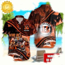 Custom Name Cincinnati Bengals NFL Mascot Hawaiian Shirt - available at - sportfansshop.com