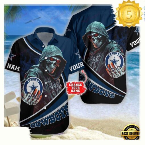 Custom Name Dallas Cowboys NFL Hawaiian Shirt - available at - sportfansshop.com