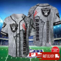 Custom Name Las Vegas Raiders Baseball Jersey Shirt NFL Gifts for Fans - available at - sportfansshop.com