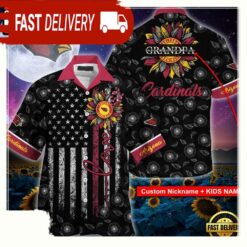 Custom Name NFL Arizona Cardinals Sunflower For Mother Day Father Day Hawaiian Shirt - available at - sportfansshop.com