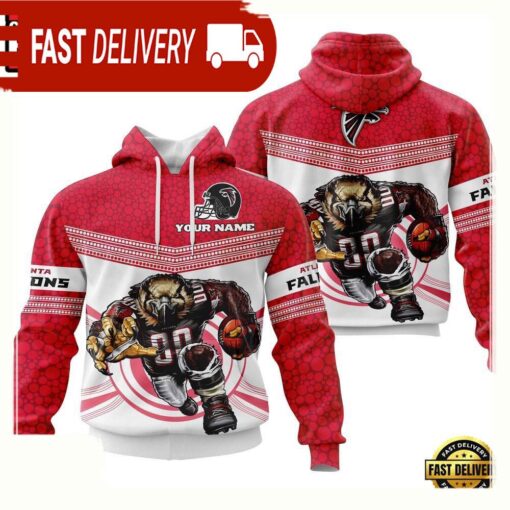 Custom Name NFL Atlanta Falcons Mascot 3D Hoodie New Design - available at - sportfansshop.com