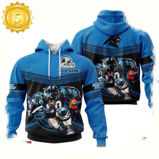 Custom Name NFL Carolina Panthers Mascot 3D Hoodie New Design - available at - sportfansshop.com