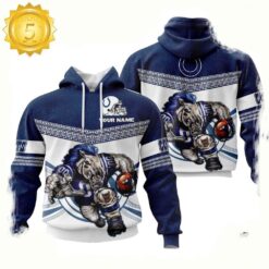 Custom Name NFL Indianapolis Colts Mascot 3D Hoodie New Design - available at - sportfansshop.com