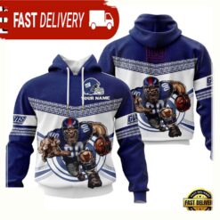 Custom Name NFL New York Giants Mascot 3D Hoodie New Design - available at - sportfansshop.com