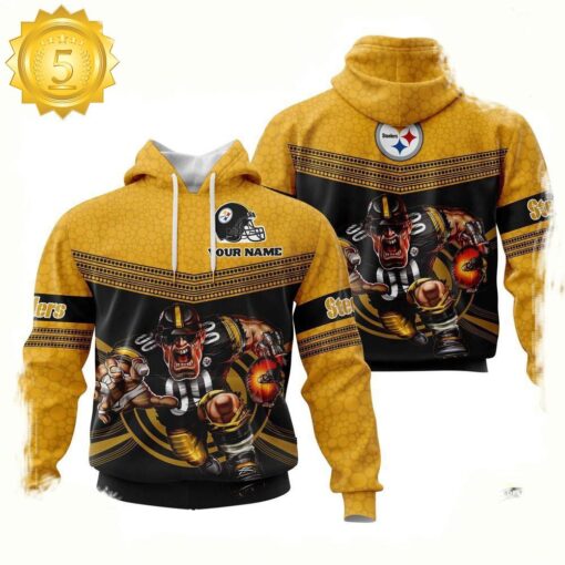 Custom Name NFL Pittsburgh Steelers Mascot 3D Hoodie New Design - available at - sportfansshop.com