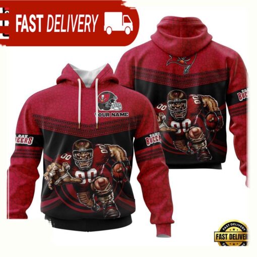 Custom Name NFL Tampa Bay Buccaneers Mascot 3D Hoodie New Design - available at - sportfansshop.com