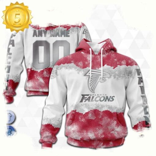 Custom Name Number NFL Atlanta Falcons Color 3D Hoodie New Design - available at - sportfansshop.com