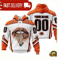 Custom Name Number NFL Chicago Bears Lips 3D Hoodie New Design - available at - sportfansshop.com