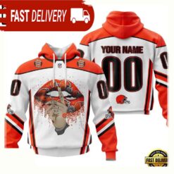 Custom Name Number NFL Cleveland Browns Lips 3D Hoodie New Design - available at - sportfansshop.com