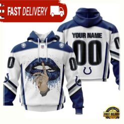 Custom Name Number NFL Indianapolis Colts Lips 3D Hoodie New Design - available at - sportfansshop.com