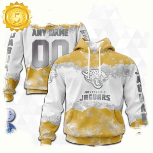 Custom Name Number NFL Jacksonville Jaguars Color 3D Hoodie New Design - available at - sportfansshop.com