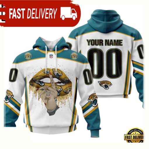 Custom Name Number NFL Jacksonville Jaguars Lips 3D Hoodie New Design - available at - sportfansshop.com