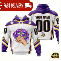 Custom Name Number NFL Minnesota Vikings Lips 3D Hoodie New Design - available at - sportfansshop.com