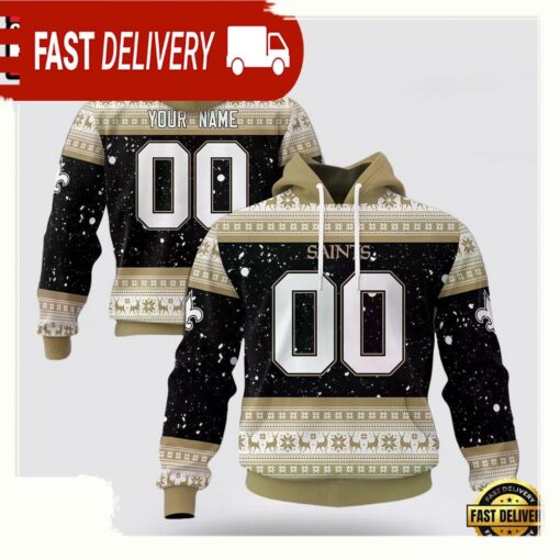 Custom Name Number NFL New Orleans Saints Spirit 3D Hoodie New Design - available at - sportfansshop.com