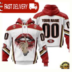 Custom Name Number NFL San Francisco 49ers Lips 3D Hoodie New Design - available at - sportfansshop.com