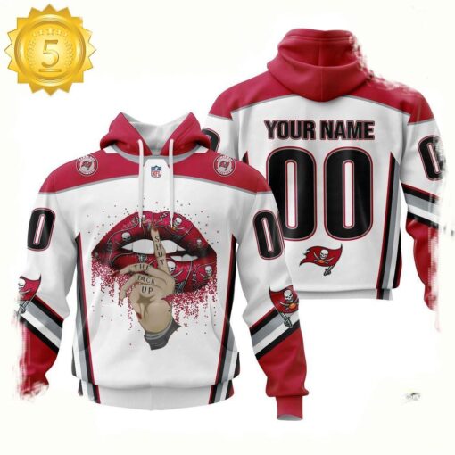 Custom Name Number NFL Tampa Bay Buccaneers Lips 3D Hoodie New Design - available at - sportfansshop.com