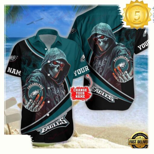 Custom Name Philadelphia Eagles NFL Hawaiian Shirt - available at - sportfansshop.com