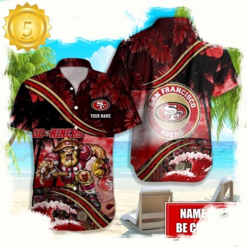 Custom Name San Francisco 49ers NFL Mascot Hawaiian Shirt - available at - sportfansshop.com