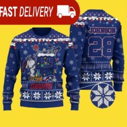 Custom Name Snoopy New York Giants NFL Ugly Christmas Sweater - available at - sportfansshop.com