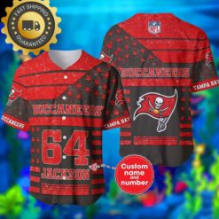 Custom Tampa Bay Buccaneers American Flag with Name Number NFL Baseball Jersey - available at - sportfansshop.com