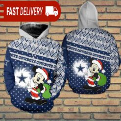 Dallas Cowboys Christmas Mickey Disney NFL Hoodie Gifts for Fans - available at - sportfansshop.com