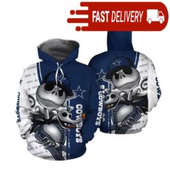 Dallas Cowboys Jack Skellington NFL 3D Hoodie Gifts for Fans - available at - sportfansshop.com