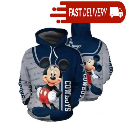 Dallas Cowboys Mickey Mouse Disney NFL Hoodie Gifts for Fans - available at - sportfansshop.com