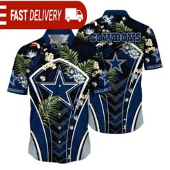 Dallas Cowboys NFL Flower Tropical Hawaiian Shirt - available at - sportfansshop.com