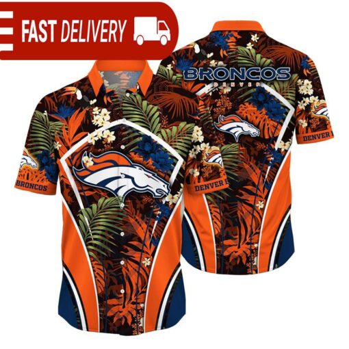 Denver Broncos NFL Flower Tropical Hawaiian Shirt - available at - sportfansshop.com