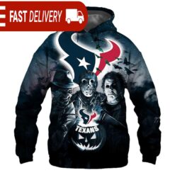 Houston Texans Horror Night Freddy Jason Michael Myers Hoodie Halloween NFL Gifts - available at - sportfansshop.com