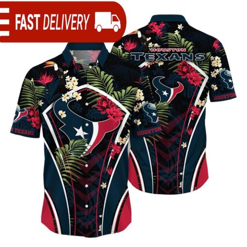 Houston Texans NFL Flower Tropical Hawaiian Shirt - available at - sportfansshop.com